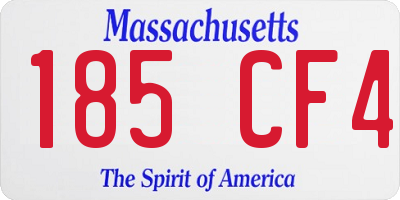 MA license plate 185CF4