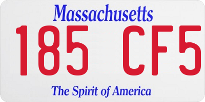 MA license plate 185CF5