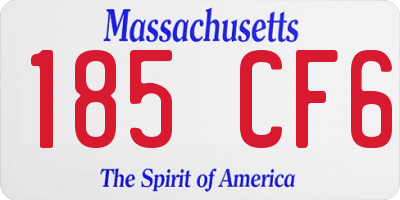 MA license plate 185CF6