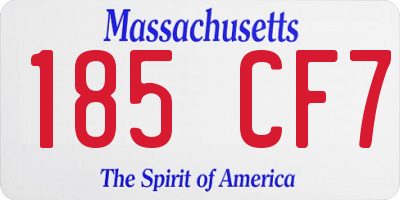 MA license plate 185CF7