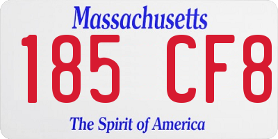 MA license plate 185CF8