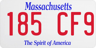MA license plate 185CF9