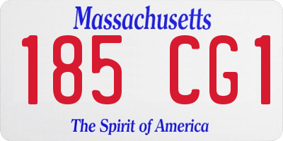 MA license plate 185CG1