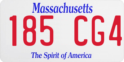 MA license plate 185CG4