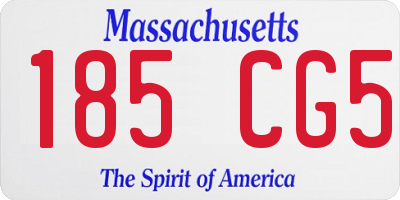 MA license plate 185CG5