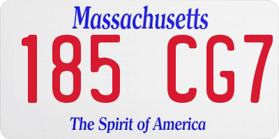 MA license plate 185CG7