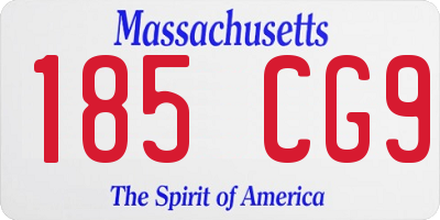 MA license plate 185CG9
