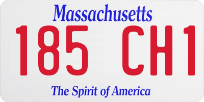 MA license plate 185CH1
