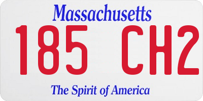 MA license plate 185CH2