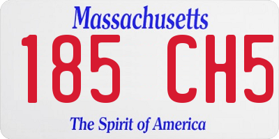 MA license plate 185CH5