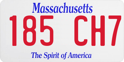 MA license plate 185CH7