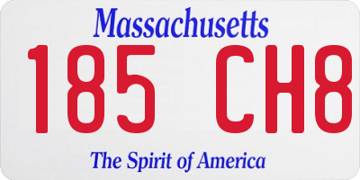 MA license plate 185CH8