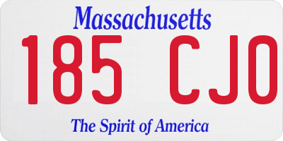 MA license plate 185CJ0