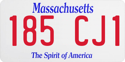 MA license plate 185CJ1