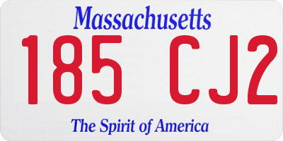 MA license plate 185CJ2