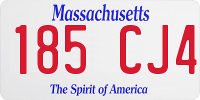 MA license plate 185CJ4