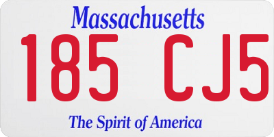 MA license plate 185CJ5
