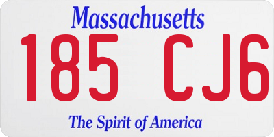 MA license plate 185CJ6