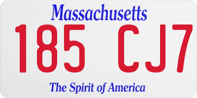 MA license plate 185CJ7