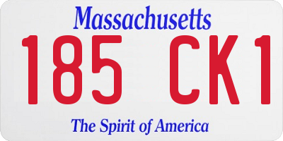 MA license plate 185CK1