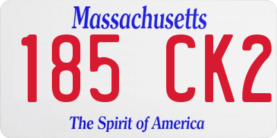 MA license plate 185CK2