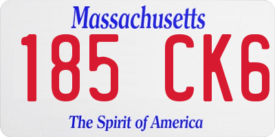 MA license plate 185CK6