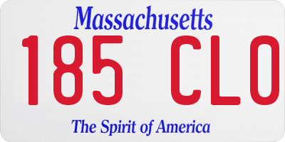 MA license plate 185CL0