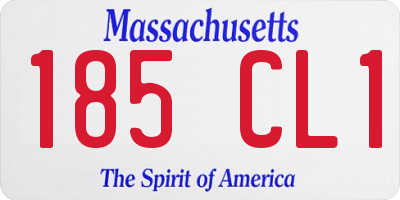 MA license plate 185CL1