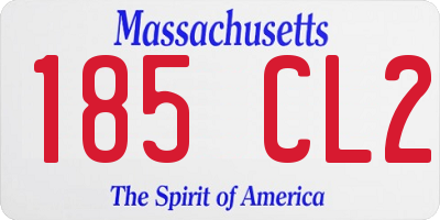 MA license plate 185CL2