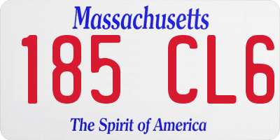 MA license plate 185CL6