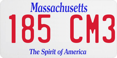 MA license plate 185CM3