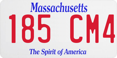 MA license plate 185CM4