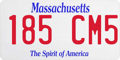 MA license plate 185CM5