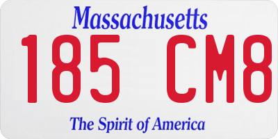 MA license plate 185CM8