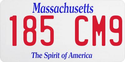 MA license plate 185CM9