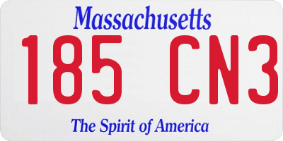 MA license plate 185CN3