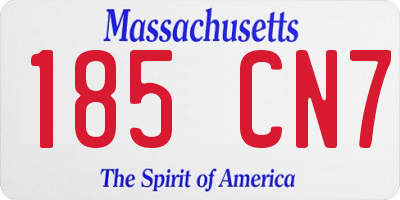 MA license plate 185CN7