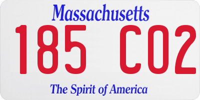 MA license plate 185CO2
