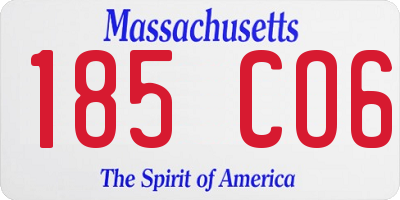 MA license plate 185CO6