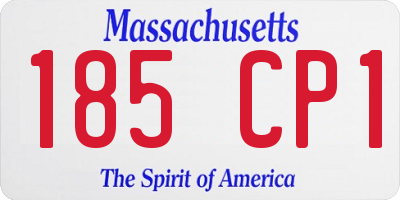 MA license plate 185CP1