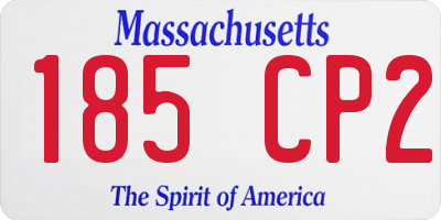 MA license plate 185CP2
