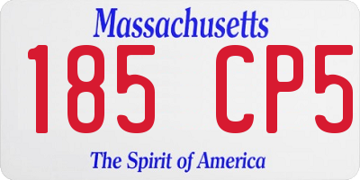 MA license plate 185CP5