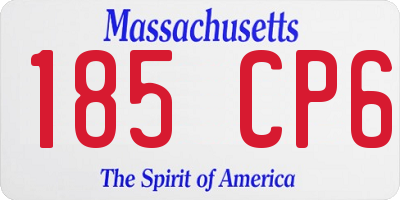 MA license plate 185CP6