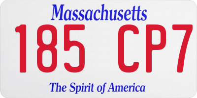 MA license plate 185CP7