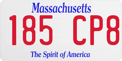 MA license plate 185CP8