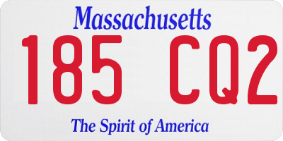 MA license plate 185CQ2