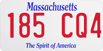MA license plate 185CQ4