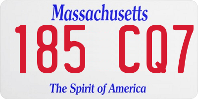 MA license plate 185CQ7