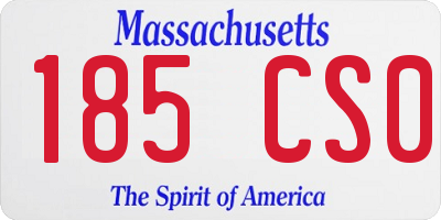 MA license plate 185CS0