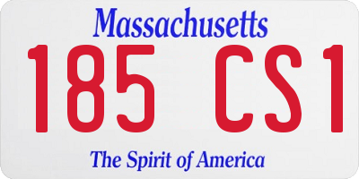 MA license plate 185CS1